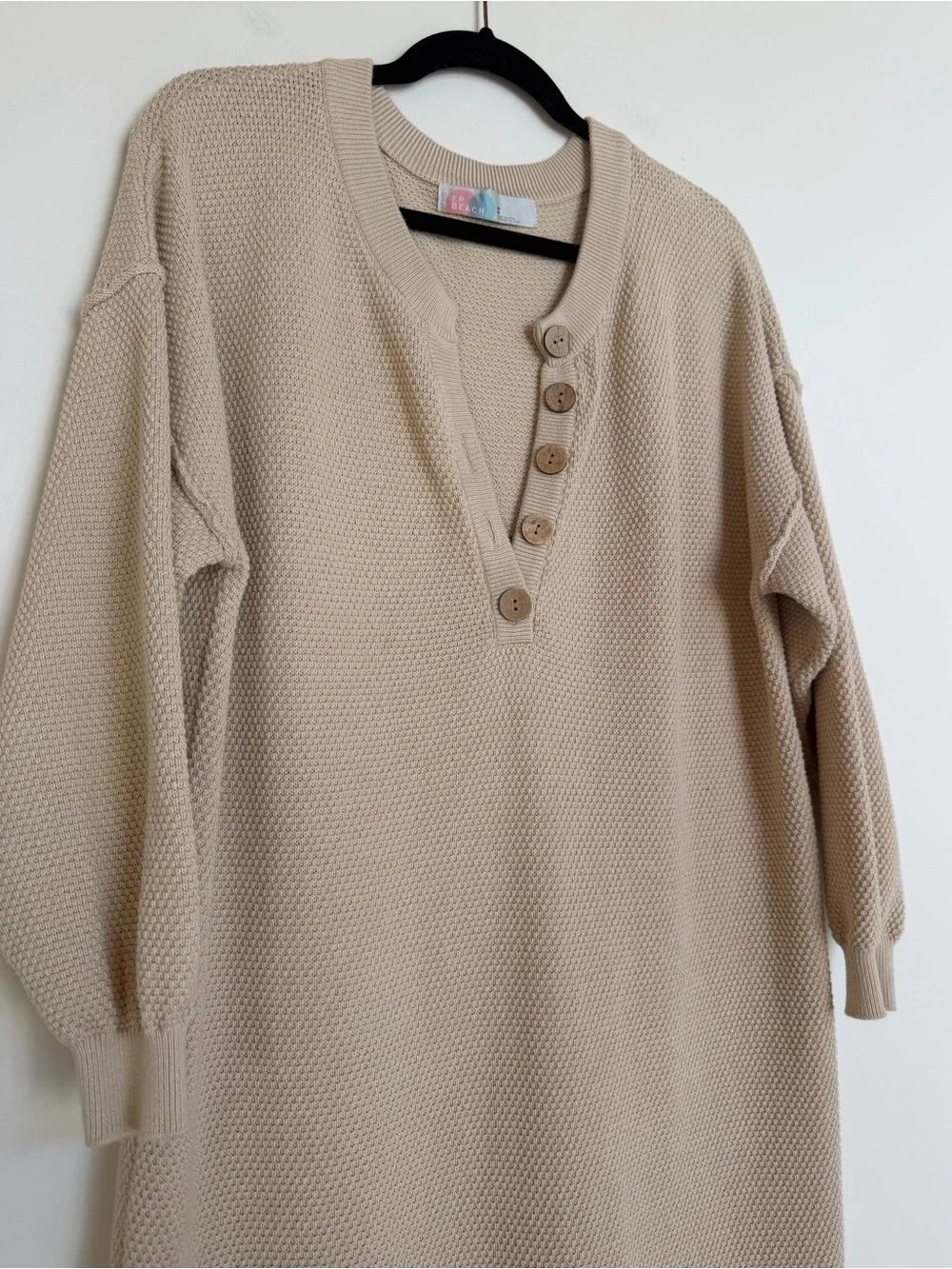 Free People Beach Hailee Sweater Dress in Au Lait Size Medium